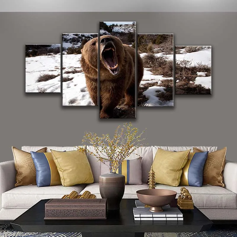 Wall Art Canvas Painting 5 Pieces Animal Brown Bear Snow Paintings Abstract Pictures Home Living Room Decor frame
Wall Art Canvas Painting 5 Pieces Animal Brown Bear Snow Paintings Abstract Pictures Home Living Room Decor frame