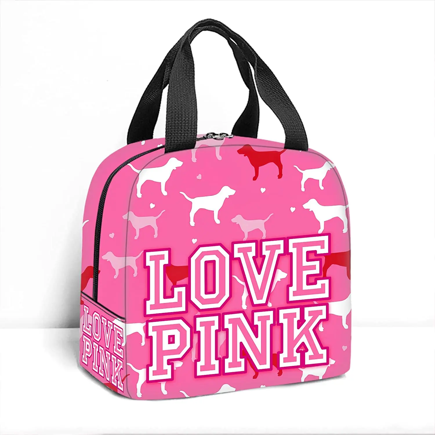 Love Pink Black Tote Lunch Bags for Women Portable Lunch Box Container Cooler Bag Tote Bento Pouch for Travel Picnic Work
Love Pink Black Tote Lunch Bags for Women Portable Lunch Box Container Cooler Bag Tote Bento Pouch for Travel Picnic Work