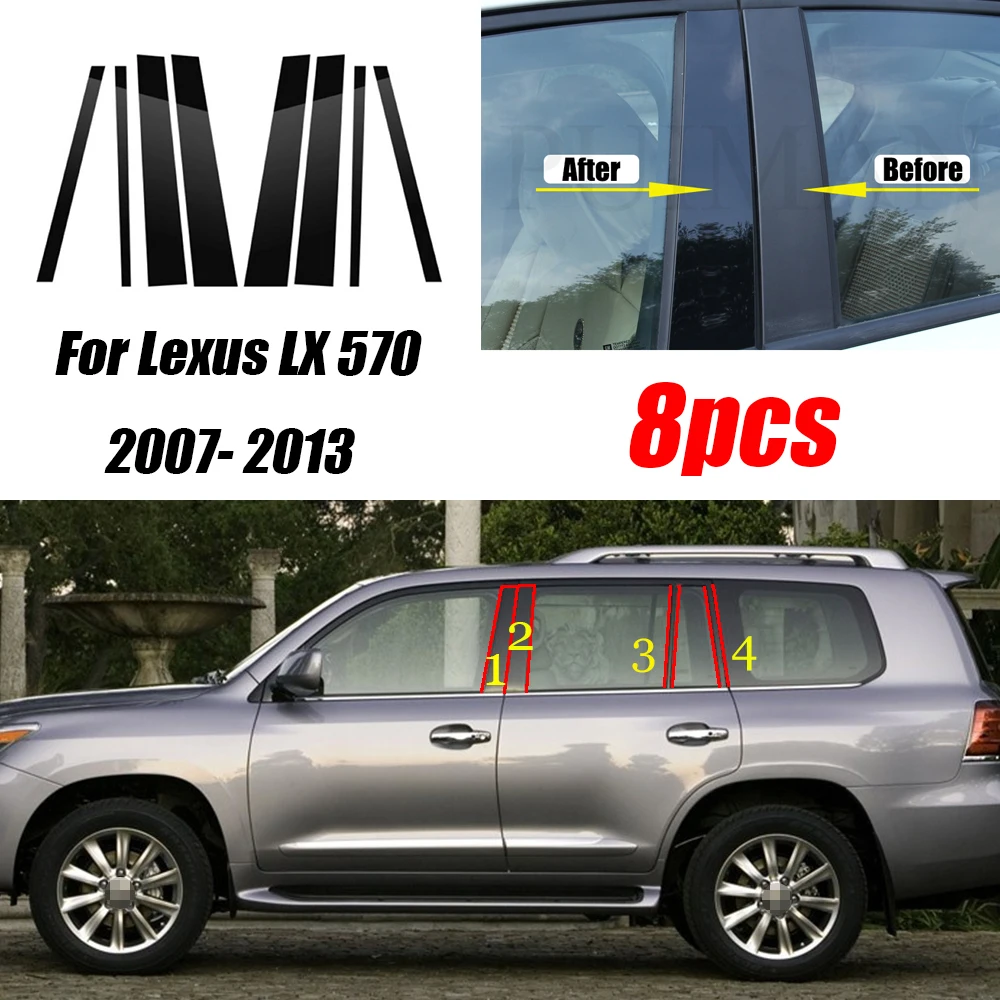 8PCS Car Glossy Black Door Central Window Middle Column Strip PC B C Pillar For Lexus LX 570 2007 - 2013
8PCS Car Glossy Black Door Central Window Middle Column Strip PC B C Pillar For Lexus LX 570 2007 - 2013