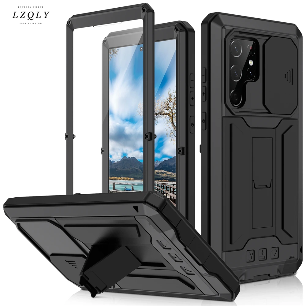Металлический чехол с защитой от падения и подставкой для Samsung Galaxy S22 Ultra Plus 5G 2022, чехол для телефона со встроенной камерой, защитные чехлы
Металлический чехол с защитой от падения и подставкой для Samsung Galaxy S22 Ultra Plus 5G 2022, чехол для телефона со встроенной камерой, защитные чехлы
