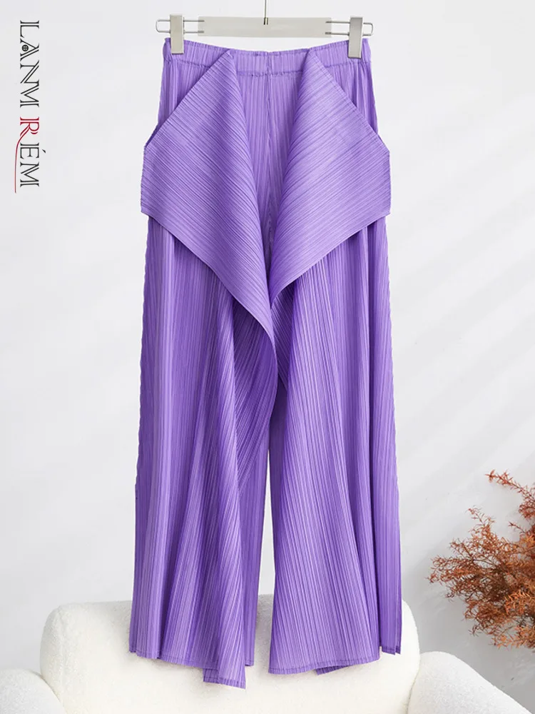 LANMREM Designer Spliced Pleated Pants For Women High Waist Straight Wide Leg Trousers Solid Female Clothing 2023 New 32D513
LANMREM Designer Spliced Pleated Pants For Women High Waist Straight Wide Leg Trousers Solid Female Clothing 2023 New 32D513