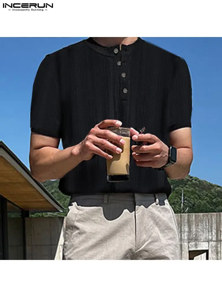 Fashion Casual Tops INCERUN New Men Knitted Texture Camiseta Male Solid Color Comfortable All-match Short Sleeve T-shirts S-5XL
Fashion Casual Tops INCERUN New Men Knitted Texture Camiseta Male Solid Color Comfortable All-match Short Sleeve T-shirts S-5XL