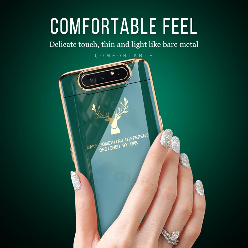 

GKK Luxury Painted Plating Case For Samsung Galaxy A80 Case 360 Full Protection Lifting Protect Cover For Samsung A80 case funda