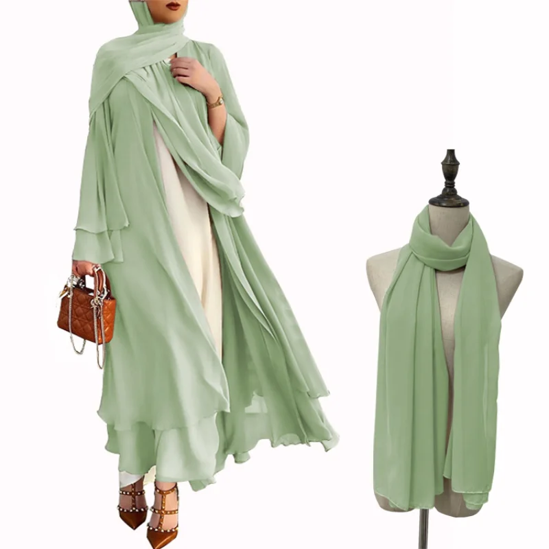 Pure Color Cardigan Manufacturer Soft Chiffon Large Size Women's Dress Hijab Muslim Fashion Abaya Kimono Femme Musulman
Pure Color Cardigan Manufacturer Soft Chiffon Large Size Women's Dress Hijab Muslim Fashion Abaya Kimono Femme Musulman