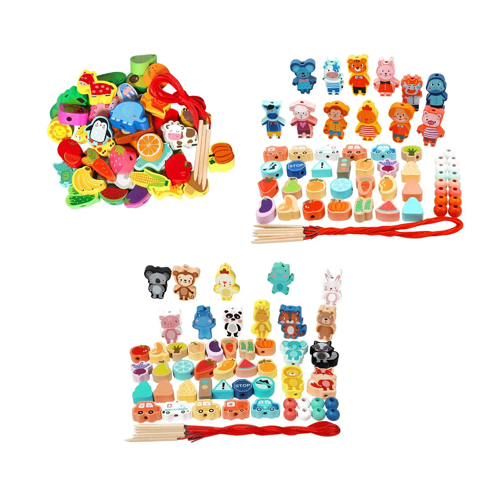 Cartoon Montessori Educational Wooden Lacing Beads Toys Fine Motor Skills Toy Preschool for Kids Child Girls Boys Toddler
Cartoon Montessori Educational Wooden Lacing Beads Toys Fine Motor Skills Toy Preschool for Kids Child Girls Boys Toddler