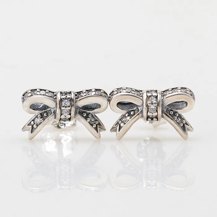 Authentic 925 Sterling Silver Sparkling Silver Bow With Crystal Stud Earrings For Women Wedding Gift Fashion Jewelry
Authentic 925 Sterling Silver Sparkling Silver Bow With Crystal Stud Earrings For Women Wedding Gift Fashion Jewelry