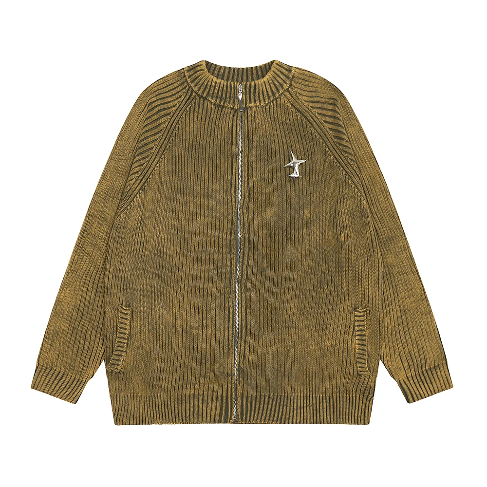 Мужской/женский кардиган на молнии, с круглым вырезом 
Мужской/женский кардиган на молнии, с круглым вырезом