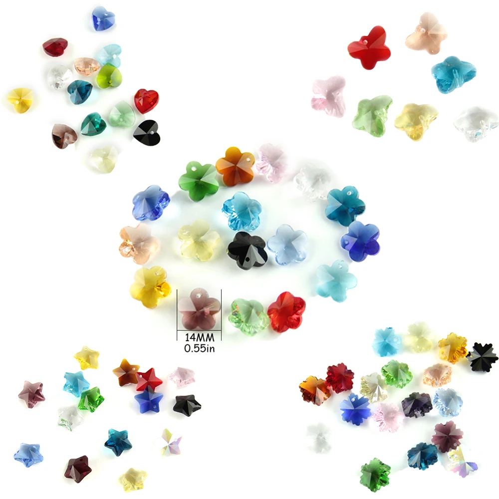 Mixed Color Crystal Butterfly Snow Flower Star Heart Beads 14mm In 1 hole Glass Chandelier For DIY Birthday Party Wedding Parts
Mixed Color Crystal Butterfly Snow Flower Star Heart Beads 14mm In 1 hole Glass Chandelier For DIY Birthday Party Wedding Parts