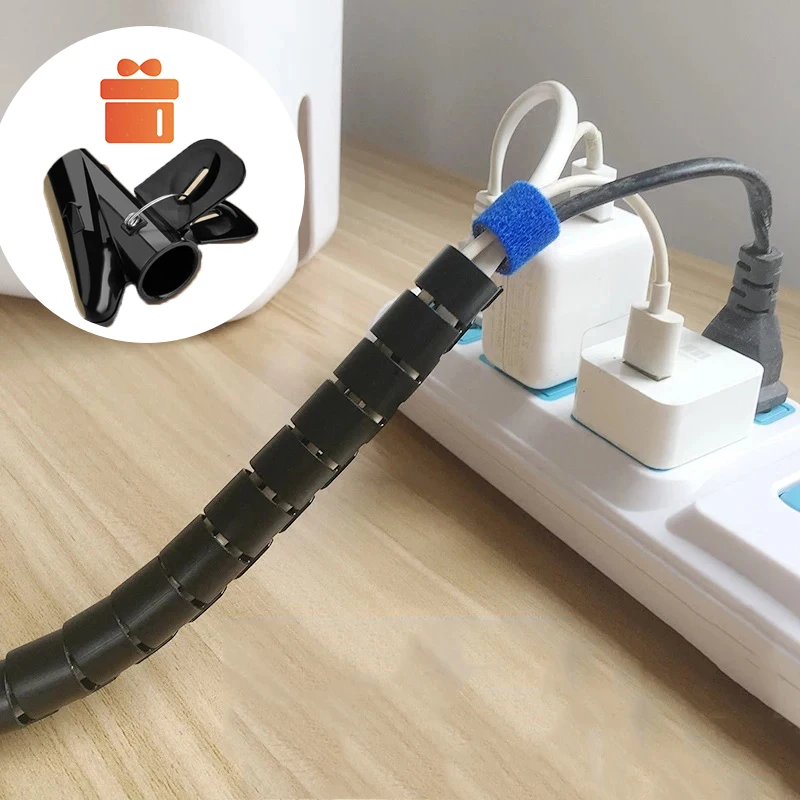 2M 16/10 mm Cable Winder Flexible Spiral Cable Organizer Protector Computer Cord Protective Tube Clip Organizer Management Tools
2M 16/10 mm Cable Winder Flexible Spiral Cable Organizer Protector Computer Cord Protective Tube Clip Organizer Management Tools
