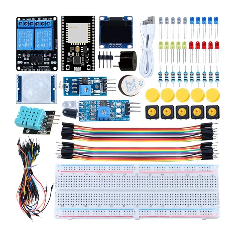 Макетная плата ESP32 с Wi-Fi, супер стартовый комплект, макетная плата IOT для проекта Arduino, веселая школьная тренировка, наборы ESP32
Макетная плата ESP32 с Wi-Fi, супер стартовый комплект, макетная плата IOT для проекта Arduino, веселая школьная тренировка, наборы ESP32