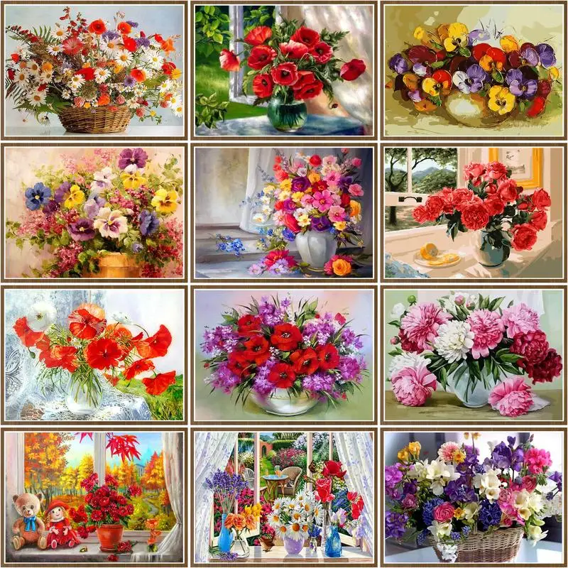 CHENISTORY Frameless Painting By Numbers Red Flower Kits For Adults Children Handpaint Painting Home Living Room Decoration
CHENISTORY Frameless Painting By Numbers Red Flower Kits For Adults Children Handpaint Painting Home Living Room Decoration