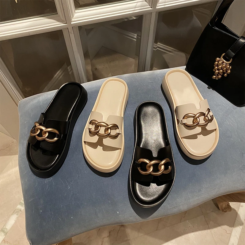 Chain Beach Sandalias Outdoor Sulippers Women Flats Summer Open Toe Sandalias Mujer Verano Sandales Femmes Ete Sandalias
Chain Beach Sandalias Outdoor Sulippers Women Flats Summer Open Toe Sandalias Mujer Verano Sandales Femmes Ete Sandalias