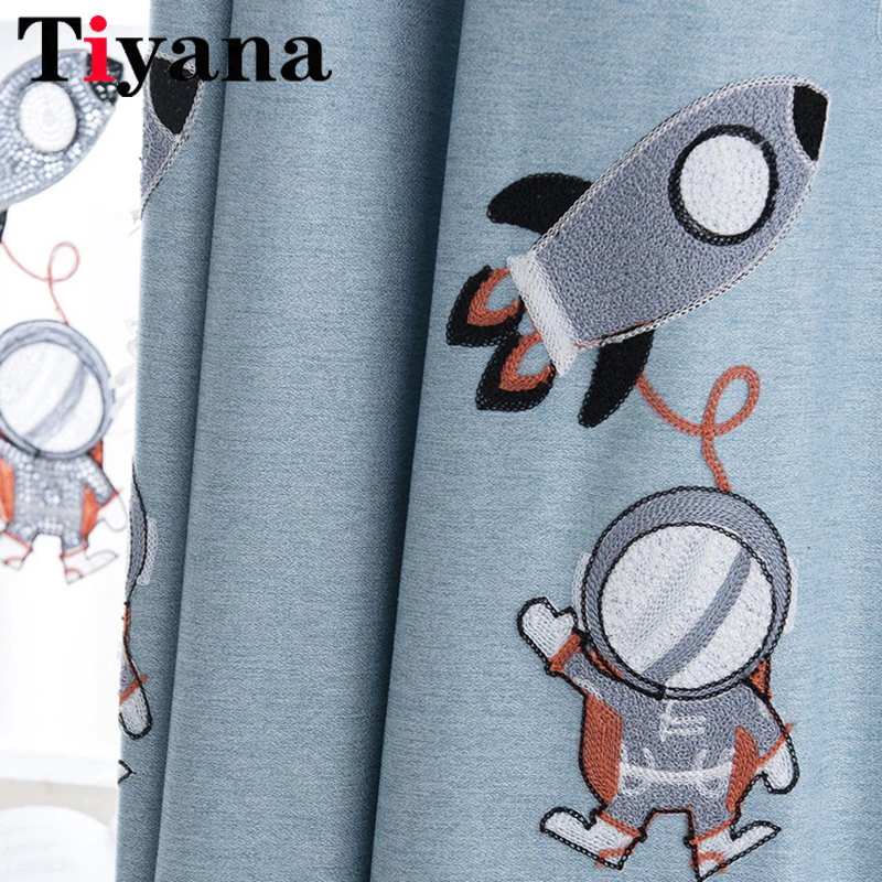 Modern Cartoon Astronaut Space Rocket Cotton Linen Embroidered Grey Blackout Curtains For Kids Boys Bedroom Blue Window Drapes Z
Modern Cartoon Astronaut Space Rocket Cotton Linen Embroidered Grey Blackout Curtains For Kids Boys Bedroom Blue Window Drapes Z