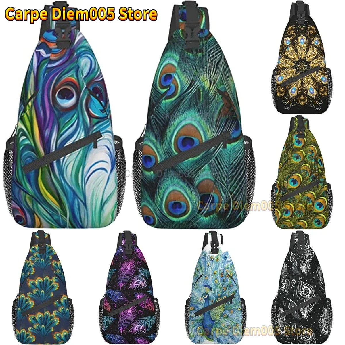 Peacock Feather Sling Bag Crossbody Backpack Hiking Travel Daypack Chest Bag Shoulder Bag for Women Men
Peacock Feather Sling Bag Crossbody Backpack Hiking Travel Daypack Chest Bag Shoulder Bag for Women Men
