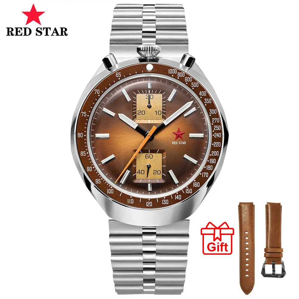 RED STAR Retro Seagull Movement 1963 Chronograph 42mm Watch For Men Chronograph Mechanical st1901 Hardlex Military Man Watches
RED STAR Retro Seagull Movement 1963 Chronograph 42mm Watch For Men Chronograph Mechanical st1901 Hardlex Military Man Watches