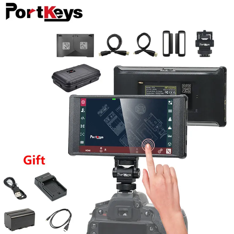 Free Shipping Portkeys PT6 Touchscreen Camera Field Monitor 5.2 Inch 600nits Full HD 3D LUT 1920×1080 IPS 4K HDMI
Free Shipping Portkeys PT6 Touchscreen Camera Field Monitor 5.2 Inch 600nits Full HD 3D LUT 1920×1080 IPS 4K HDMI