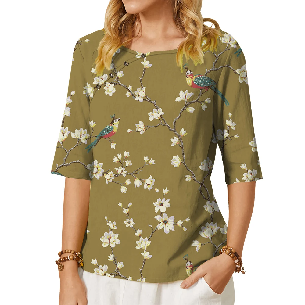 CLOOCL Floral Shirts Women Blouses Mid Sleeve Shirts with Buttons Elegant Magnolia Flower 3D Printed Ladies Casual Tops
CLOOCL Floral Shirts Women Blouses Mid Sleeve Shirts with Buttons Elegant Magnolia Flower 3D Printed Ladies Casual Tops