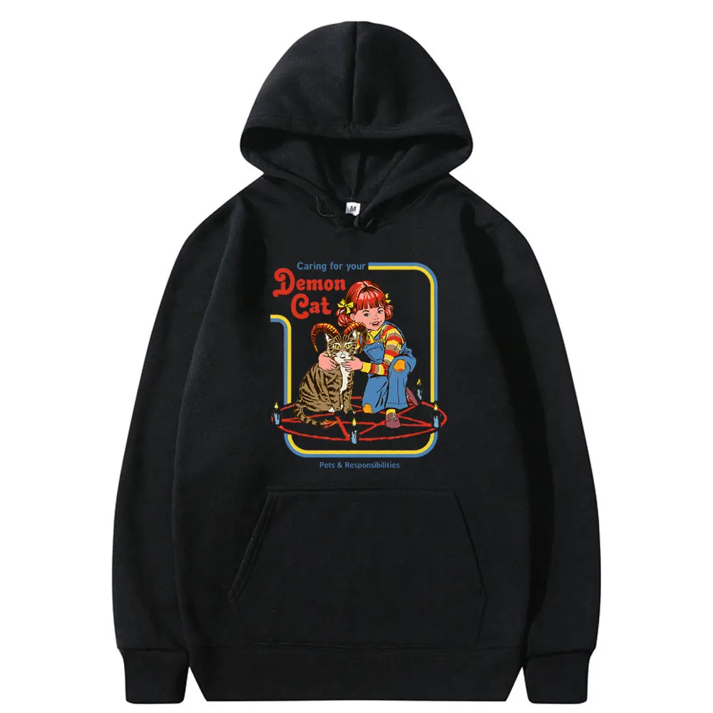Caring for Your Demon Cat Vintage Graphics Print Hoodie Men Women Loose Casual Oversize Hoodies Funny Novelty Unisex Sweatshirt
Caring for Your Demon Cat Vintage Graphics Print Hoodie Men Women Loose Casual Oversize Hoodies Funny Novelty Unisex Sweatshirt