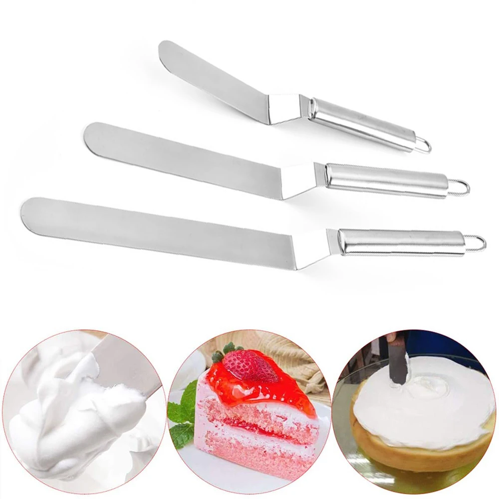 Stainless Steel Curved Palette Knife Angled Icing Spatula 3 Sizes for Cupcake Cakes Decorating Smoothing Icing Frosting Pastries
Stainless Steel Curved Palette Knife Angled Icing Spatula 3 Sizes for Cupcake Cakes Decorating Smoothing Icing Frosting Pastries
