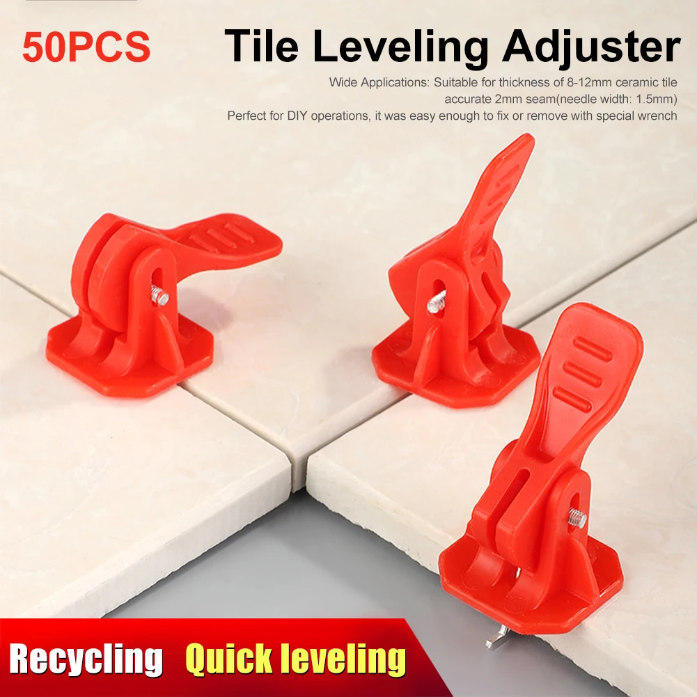 50pcs Tile Leveling Adjuster Plastic Floor Tile Positioning Leveler Reusable Wall Tile Spacers Locator Construction Tools
50pcs Tile Leveling Adjuster Plastic Floor Tile Positioning Leveler Reusable Wall Tile Spacers Locator Construction Tools