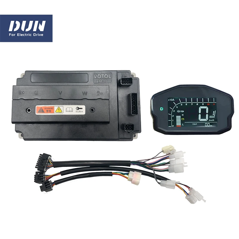 

VOTOL EM70 70A Peak Phase 230A 1KW 2KW BLDC Sine Wave Controller Kit with DKD Display For QS Wheel Hub Mid Drive Motor