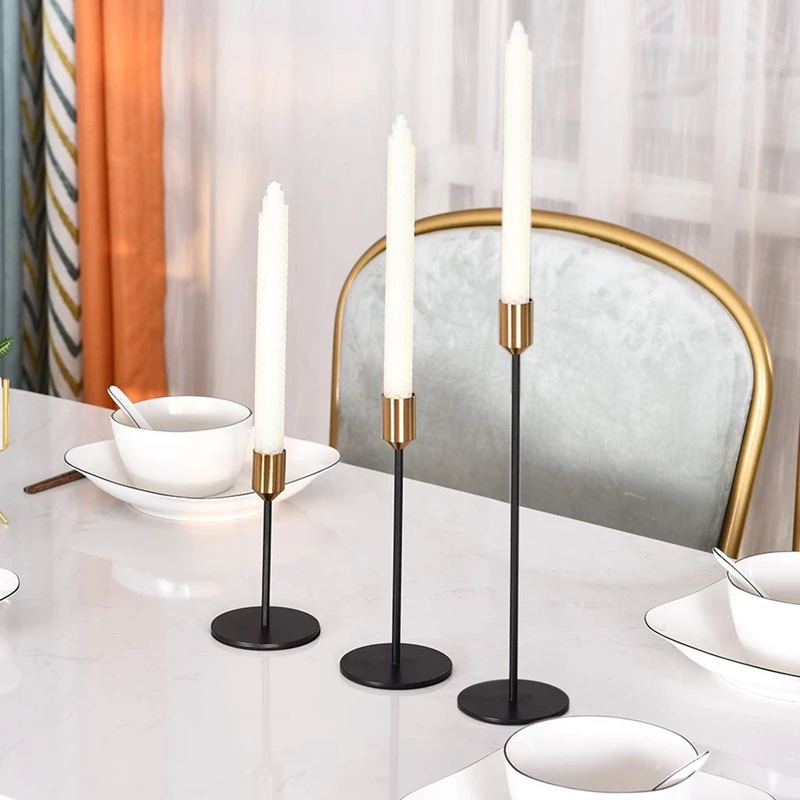 NEW-6Pcs Matte Black Candle Holders For Taper Candles With Brass Color Top Decorative Candlestick Holder For Wedding Party
NEW-6Pcs Matte Black Candle Holders For Taper Candles With Brass Color Top Decorative Candlestick Holder For Wedding Party