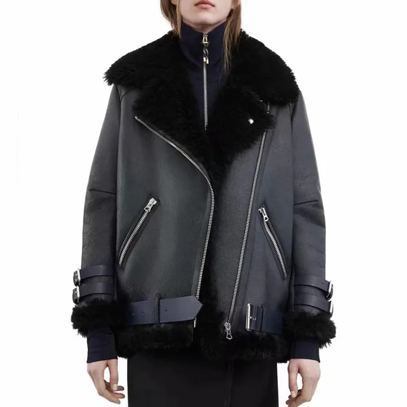 Winter thick black PU Leather Jacket women biker jacket Streetwear Motorcycle Coat ladies Faux outwear 2022
Winter thick black PU Leather Jacket women biker jacket Streetwear Motorcycle Coat ladies Faux outwear 2022