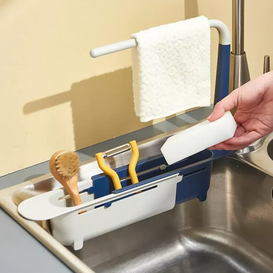 Sink Drainer Rack Telescopic Faucet Organizer for Soap Bottles Cleaning Brush Holder Towel Hanging Rack Adjustable Design
Sink Drainer Rack Telescopic Faucet Organizer for Soap Bottles Cleaning Brush Holder Towel Hanging Rack Adjustable Design