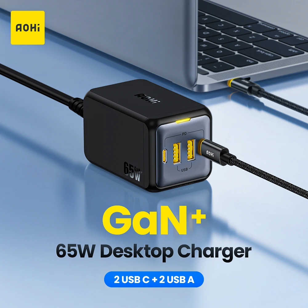 AOHI USB C Charger GaN 65W 4-Port Desktop USB Charging Station PD Fast Charge Adapter for Macbook Pro Lenovo iPhone 13 Pro Max
AOHI USB C Charger GaN 65W 4-Port Desktop USB Charging Station PD Fast Charge Adapter for Macbook Pro Lenovo iPhone 13 Pro Max