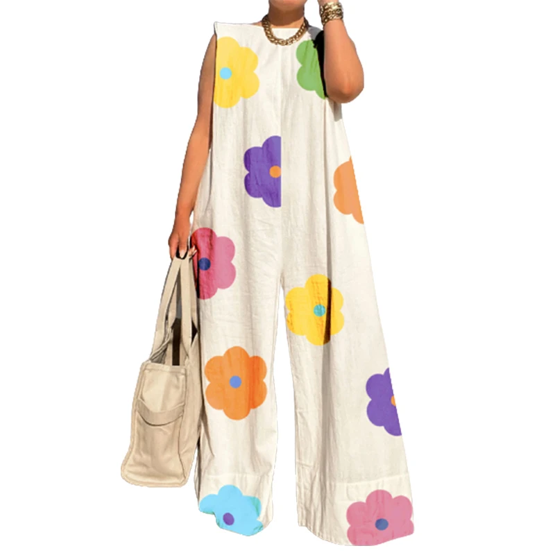 Lemongor Female Small Fresh Floral Printed Wide Leg Jumpsuits 2023 Summer Sleeveless Daily Casual Going Out Romper For Women
Lemongor Female Small Fresh Floral Printed Wide Leg Jumpsuits 2023 Summer Sleeveless Daily Casual Going Out Romper For Women