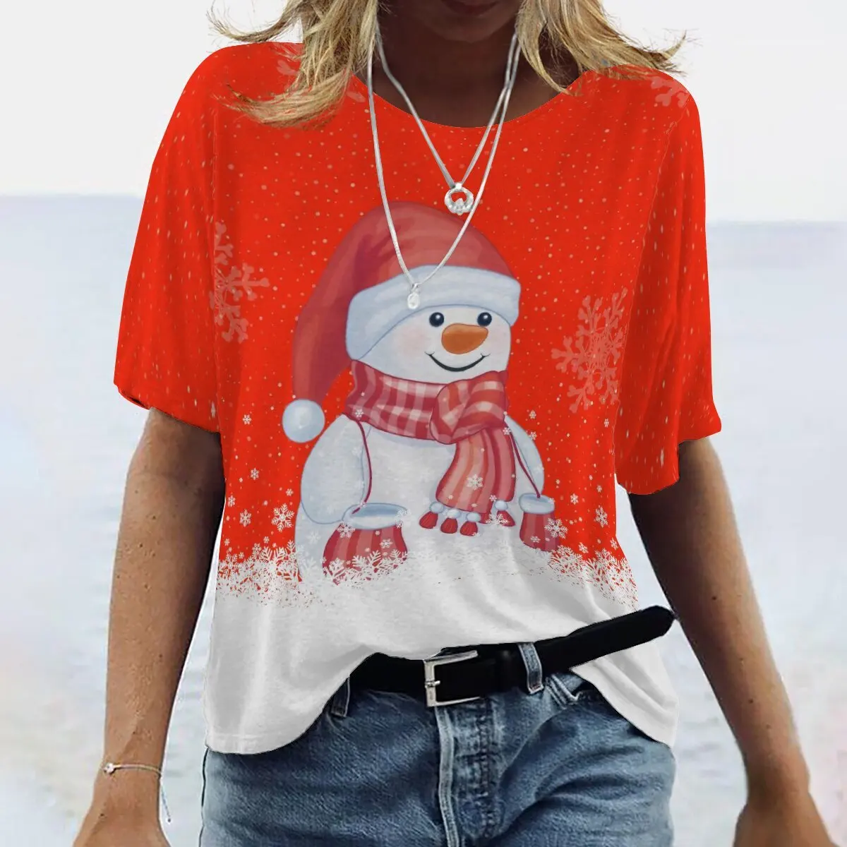 SNAKE YX Ladies Summer New Fashion Christmas Snowman Print Round Neck Short Sleeve Top XXS-10XL
SNAKE YX Ladies Summer New Fashion Christmas Snowman Print Round Neck Short Sleeve Top XXS-10XL