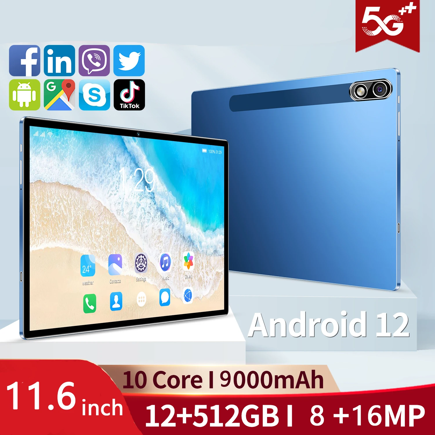 Планшет с 10,1-дюймовым дисплеем, десятиядерным процессором MTK6797, ОЗУ 12 Гб, ПЗУ 11,6 ГБ, Android 12
Планшет с 10,1-дюймовым дисплеем, десятиядерным процессором MTK6797, ОЗУ 12 Гб, ПЗУ 11,6 ГБ, Android 12