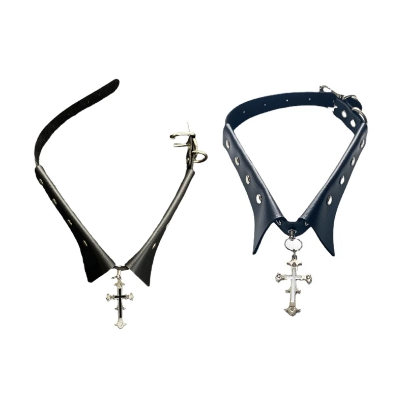 Women Men Cool Punk Choker Gothic Goth Spike-Cross-Shape Choker PU Leather Collar Rock Necklace Gothic Collar
Women Men Cool Punk Choker Gothic Goth Spike-Cross-Shape Choker PU Leather Collar Rock Necklace Gothic Collar