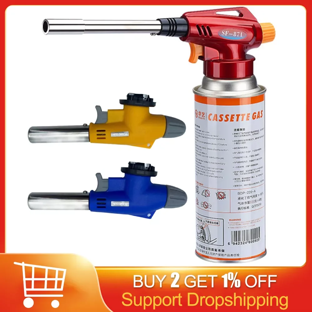 Adjustable Flame Gas Torch Lighter Stainless Steel Durable Heating Blower Household Cooking Torch Lighter Ignition Welding Tool
Adjustable Flame Gas Torch Lighter Stainless Steel Durable Heating Blower Household Cooking Torch Lighter Ignition Welding Tool