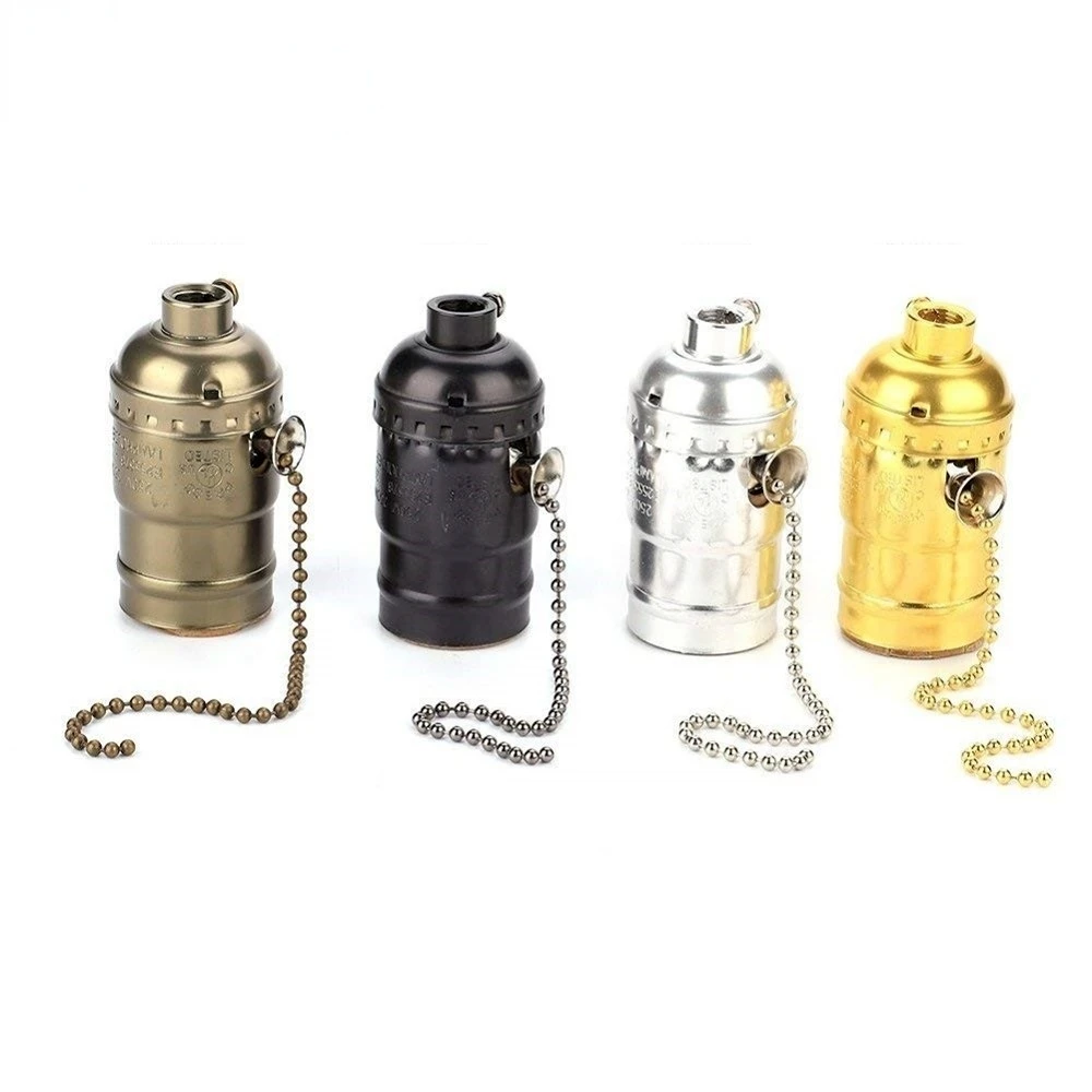 Vintage Lamp Holder Fitting E27 Lamp Holder Socket Chain Switch Douille E27 Socket Light UL CE Bulb Socket Holder Base
Vintage Lamp Holder Fitting E27 Lamp Holder Socket Chain Switch Douille E27 Socket Light UL CE Bulb Socket Holder Base