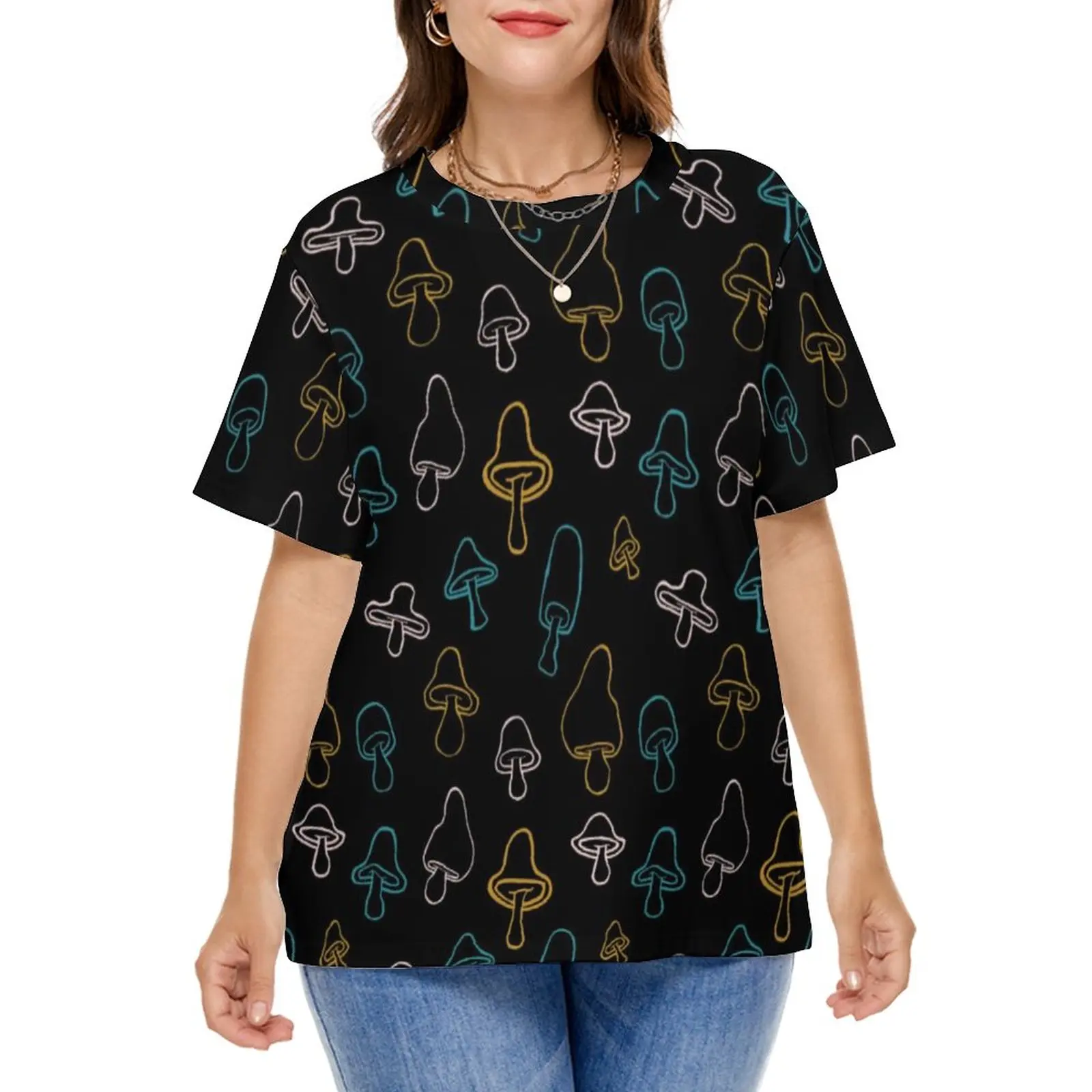 Colorful Mushroom T Shirt Neon Mushrooms Print Cute T-Shirts Short-Sleeve Street Wear Tshirt Summer Clothing Plus Size 7XL 8XL
Colorful Mushroom T Shirt Neon Mushrooms Print Cute T-Shirts Short-Sleeve Street Wear Tshirt Summer Clothing Plus Size 7XL 8XL