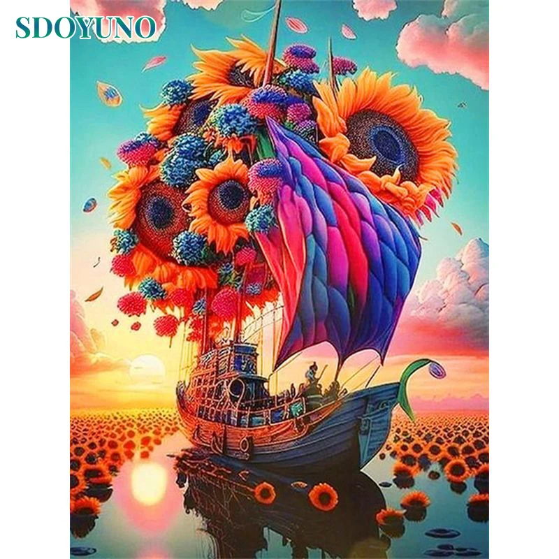 SDOYUNO Interior Painting by numbers Handpainted Picture Sunflower Sailboat DIY Coloring by numbers Adults crafts Home Decor Art
SDOYUNO Interior Painting by numbers Handpainted Picture Sunflower Sailboat DIY Coloring by numbers Adults crafts Home Decor Art