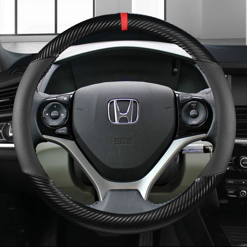 Carbon Fibre + Leather Car Steering Wheel Cover For HONDA CIVIC 2004 2006 2007 2008 2009 2012 2013 2014 Auto Accessories
Carbon Fibre + Leather Car Steering Wheel Cover For HONDA CIVIC 2004 2006 2007 2008 2009 2012 2013 2014 Auto Accessories