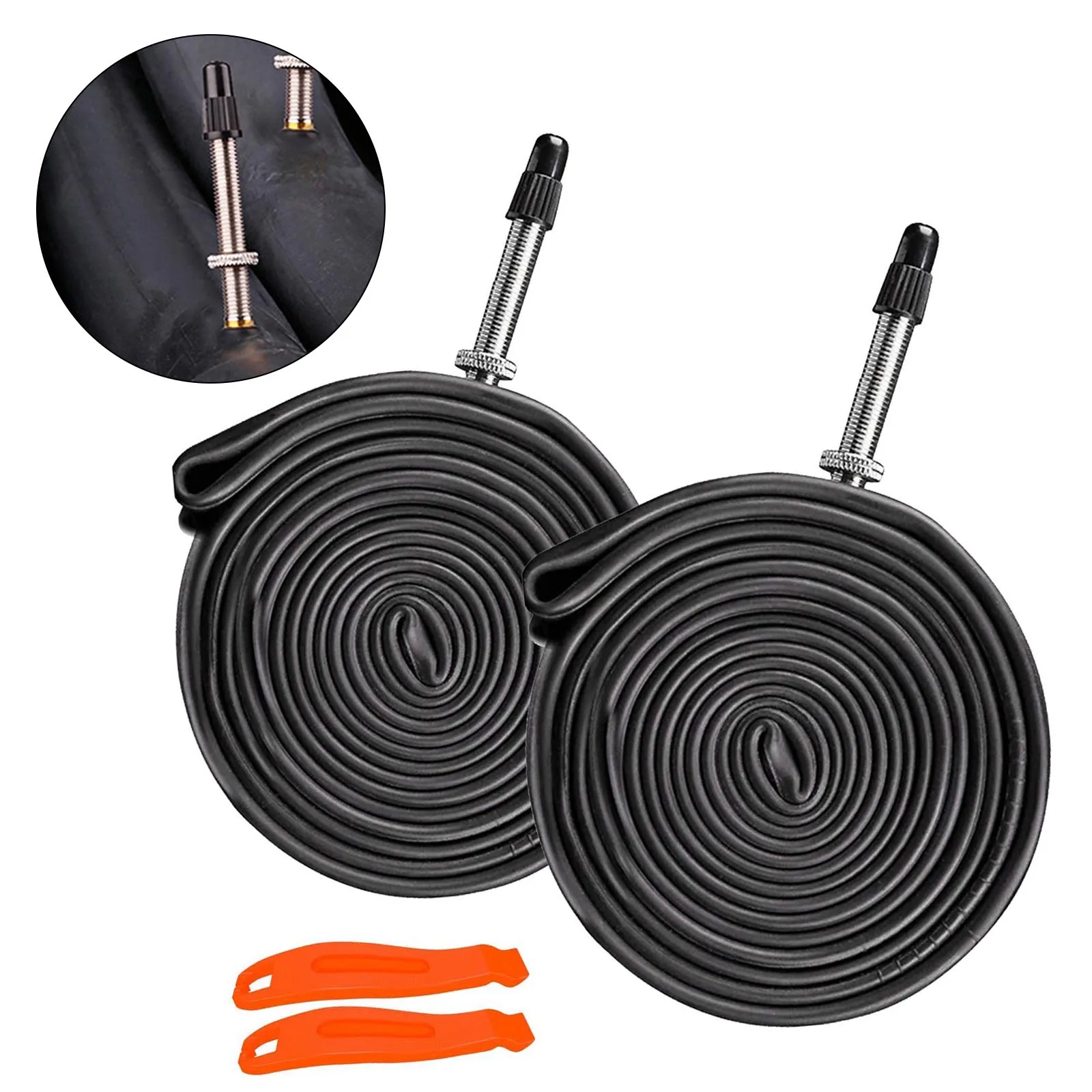 2pcs 700C Bicycle Inner Tube With/No Tyre Lever Butyl Rubber Road Bike Inner Tire 60mm Valve Compatible With 23C/ 25C/ 26C/ 28C
2pcs 700C Bicycle Inner Tube With/No Tyre Lever Butyl Rubber Road Bike Inner Tire 60mm Valve Compatible With 23C/ 25C/ 26C/ 28C