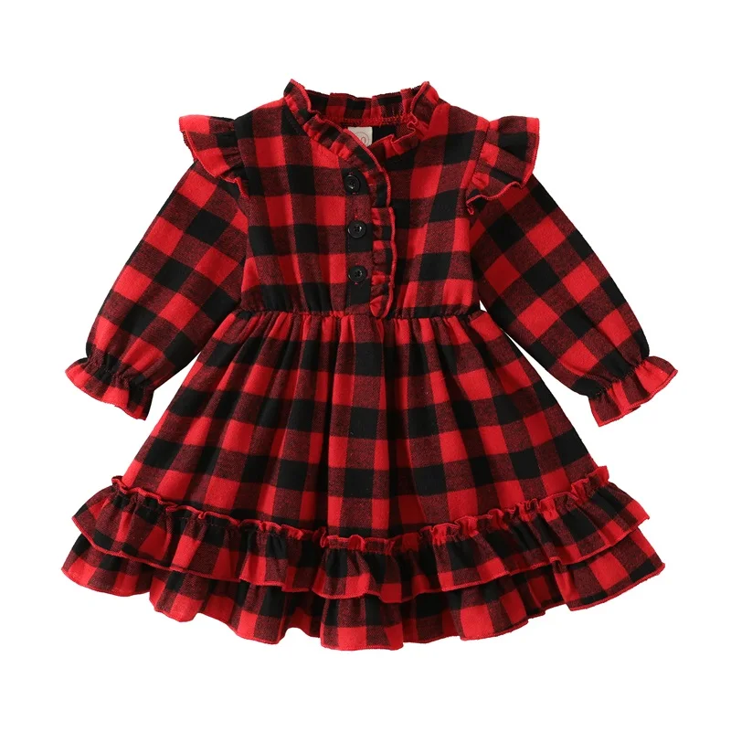 1-5Y Toddler Cute Girls Plaid Print Dress Autumn Spring Long Sleeve Button Down Ruffle A-line Dress
1-5Y Toddler Cute Girls Plaid Print Dress Autumn Spring Long Sleeve Button Down Ruffle A-line Dress