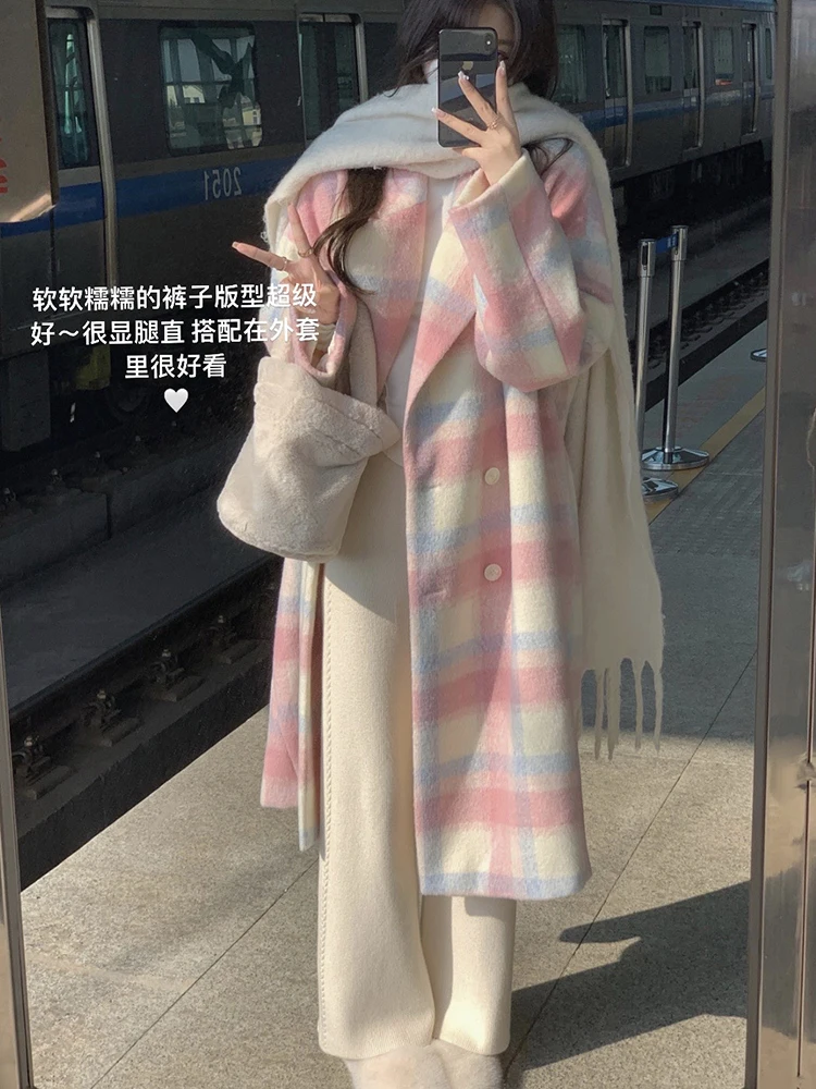 Lautaro Autumn Winter Long Cute Sweet Loose Colorful Thickened Warm Plaid Coat Women Double Breasted Runway Korean Fashion 2022
Lautaro Autumn Winter Long Cute Sweet Loose Colorful Thickened Warm Plaid Coat Women Double Breasted Runway Korean Fashion 2022