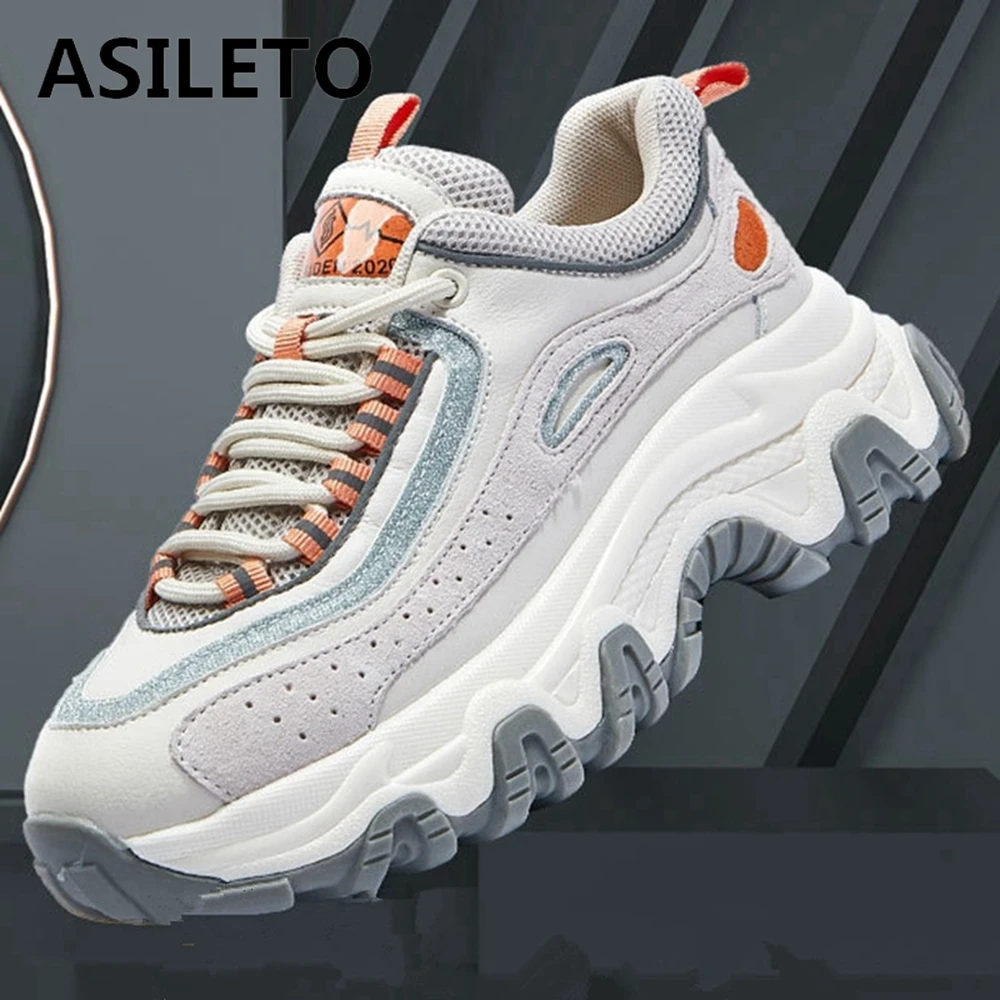 ASILETO Women's shoes Fashion Lace up Female Cool Thick-soled Sneakers Autumn Winter New style Inner increase Small size A4555
ASILETO Women's shoes Fashion Lace up Female Cool Thick-soled Sneakers Autumn Winter New style Inner increase Small size A4555