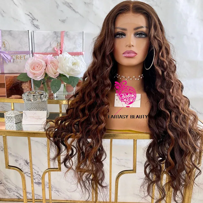 Glueless Long Bouncy Wave Caramel Brown Synthetic Hair 13x4 Lace Front Wigs with Baby Hair Transparent Lace Easy Daily Wear Wigs
Glueless Long Bouncy Wave Caramel Brown Synthetic Hair 13x4 Lace Front Wigs with Baby Hair Transparent Lace Easy Daily Wear Wigs