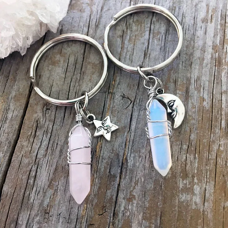 2pcs Set of Natural Quartz Stone Keychain, Xingyue BFF Keychain, Crystal Keychain, Friendship Keychain, Good Friend's Gift
2pcs Set of Natural Quartz Stone Keychain, Xingyue BFF Keychain, Crystal Keychain, Friendship Keychain, Good Friend's Gift