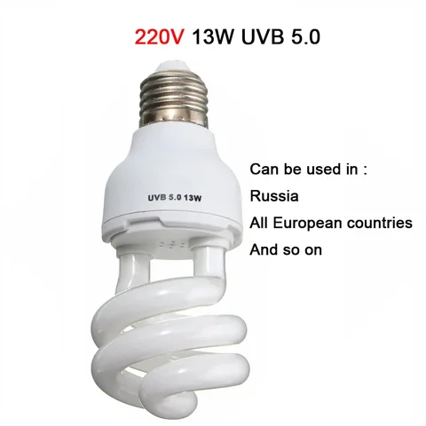 Лампа для рептилий, UVB 5,0, 10,0, лампа для черепахи, ящерица, змея, Lguanas, кальциевая лампа, энергосберегасветильник ПА для рептилий, суккулентов E27