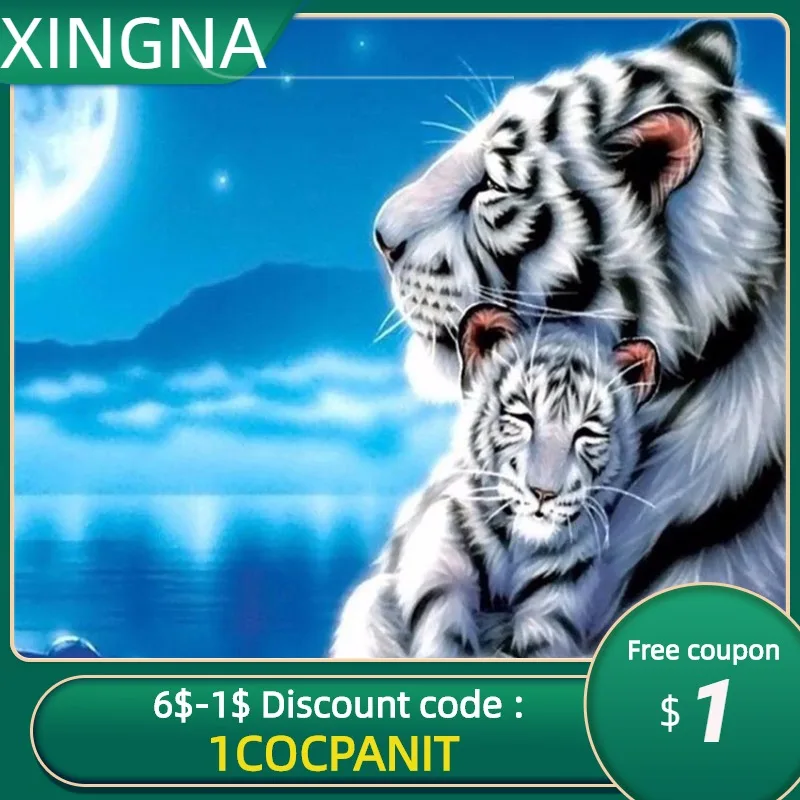 5D CANVAS Diamond Art Painting Art Kit "Tiger" DIY Rhinestones Round Drill Cross-stitch Kits Square Round Diamond Embroidery
5D CANVAS Diamond Art Painting Art Kit "Tiger" DIY Rhinestones Round Drill Cross-stitch Kits Square Round Diamond Embroidery