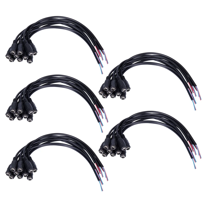 Штекер питания постоянного тока 12 В, 50 шт., гнездовой штекер, соединительный кабель 5,5x2,1 мм со шнуром, кабель 15 см для светодиодной ленты видеонаблюдения 
Штекер питания постоянного тока 12 В, 50 шт., гнездовой штекер, соединительный кабель 5,5x2,1 мм со шнуром, кабель 15 см для светодиодной ленты видеонаблюдения