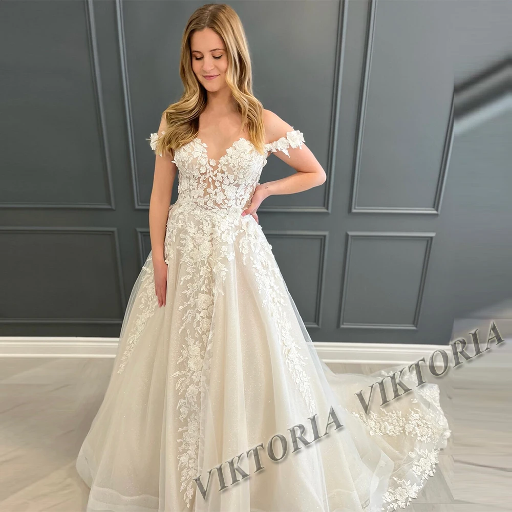 VIKTORIA Attractive Wedding Dresses For Woman Bride 2024 Off Shoulder Tulle A-LINE Appliques Robe De Mariée Drop Shipping
VIKTORIA Attractive Wedding Dresses For Woman Bride 2024 Off Shoulder Tulle A-LINE Appliques Robe De Mariée Drop Shipping