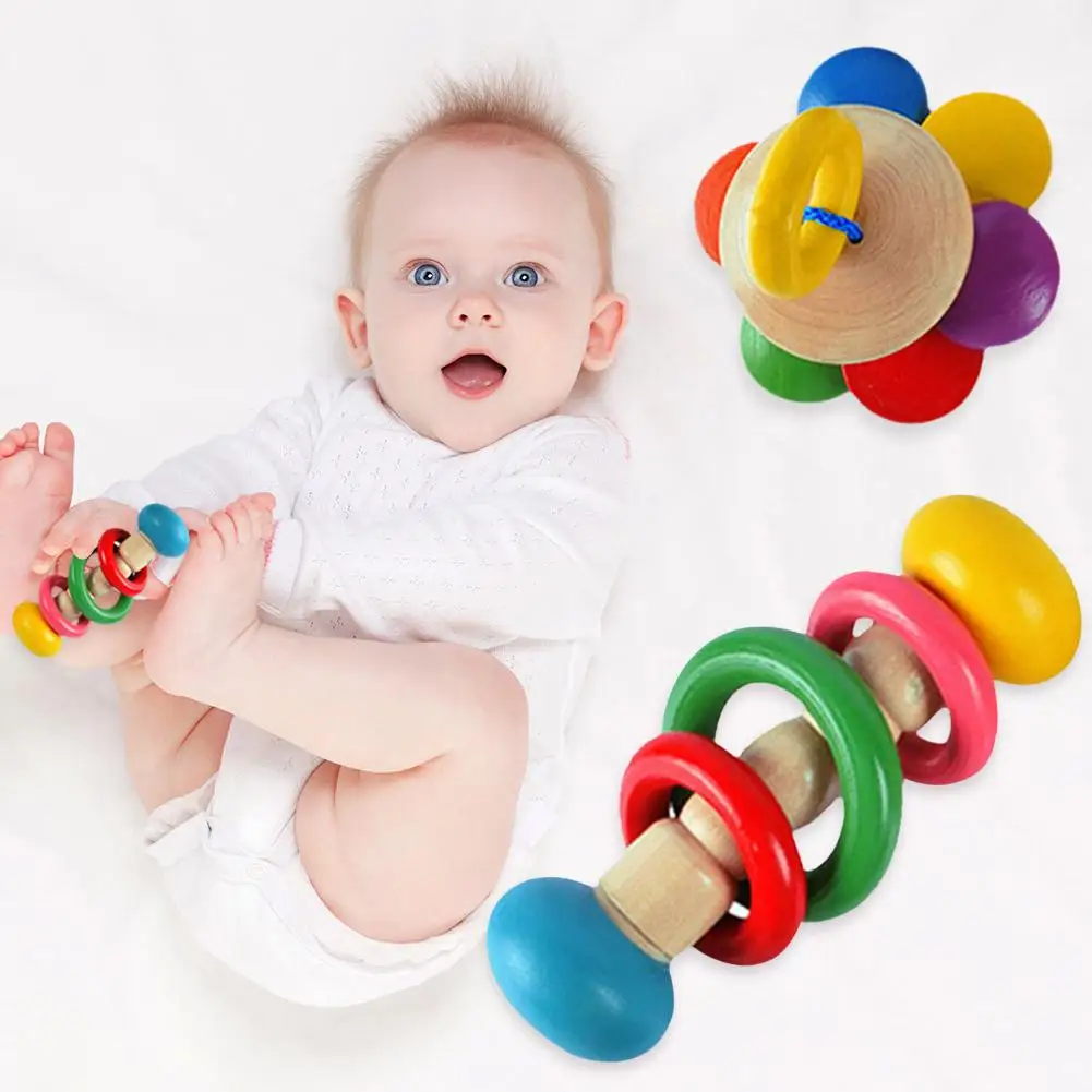 Baby Rattles Wooden Child Kids Grasp Game Teething Education Musical Hand Bell Built-in Bell to Attract Baby's Attention
Baby Rattles Wooden Child Kids Grasp Game Teething Education Musical Hand Bell Built-in Bell to Attract Baby's Attention