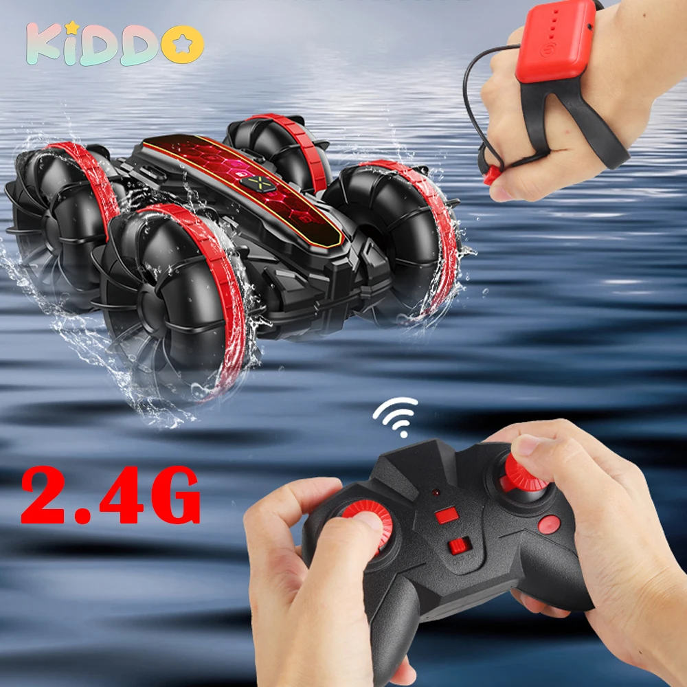 

2.4G RC Car Remote Control Car Amphibious Vehicle Stunt Toys Boat Drift Cars 4WD Gesture Controlled Stunt Car Toy For Adults Kid